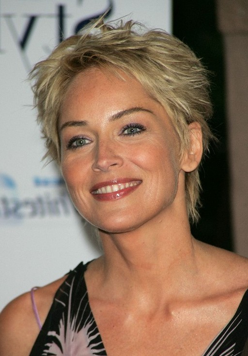 Sharon Stone Spiky Short Haircut For Older Women Over 50 Styles Weekly