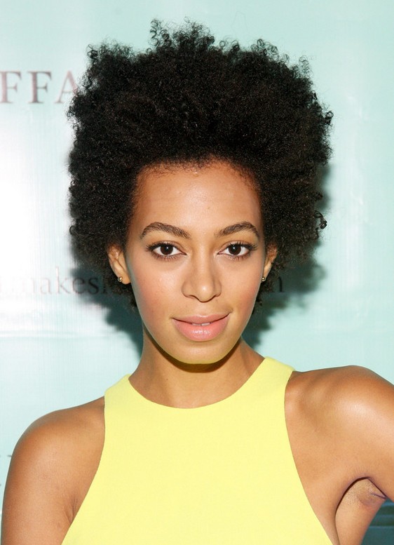 Solange Knowles Cool Trendy Short Curly Haircut For Black Women