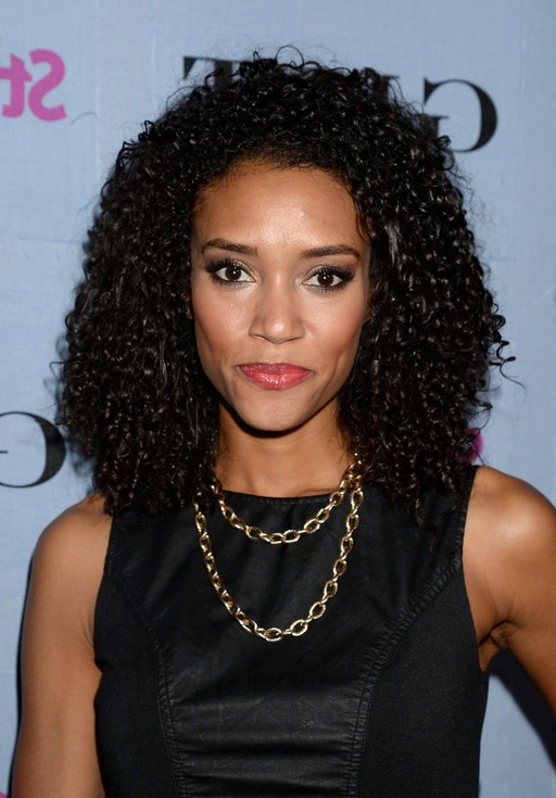 Annie Ilonzeh Shoulder Length Black Curly Hairstyle For Black