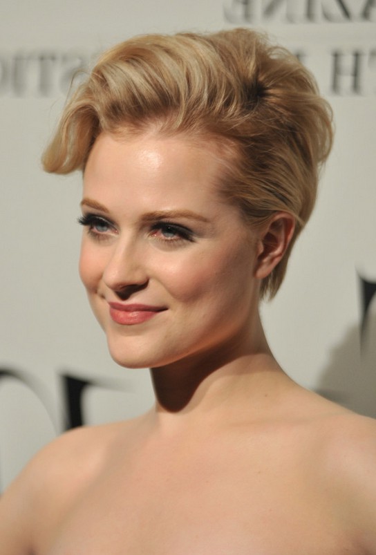 Evan Rachel Wood Elegant Short Layered Razor Cut Styles Weekly