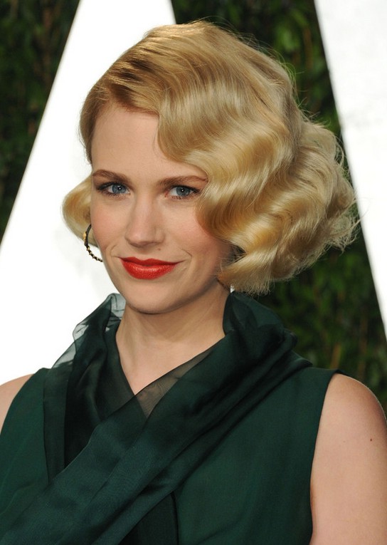 January Jones Short Retro Wavy Hairstyle For Women Styles Weekly