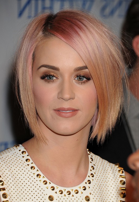 Katy Perry Layered Short Straight Pink Razor Cut Styles Weekly