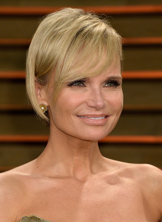 Kristin Chenoweth Short Haircut With Side Swept Bangs For Square