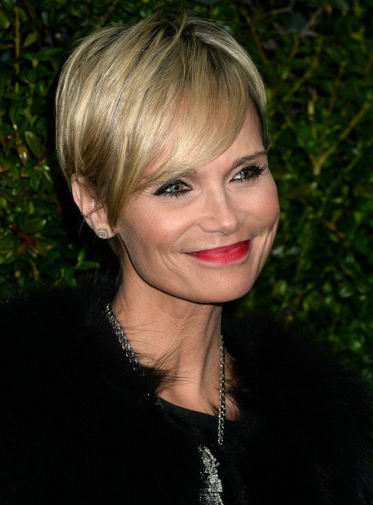 Kristin Chenoweth Short Straight Hairstyle With Side Swept Bangs