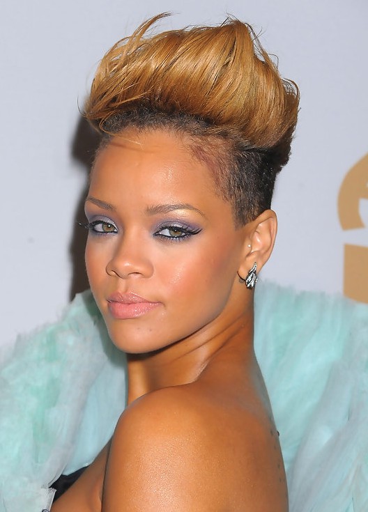 Rihanna New Short Spiked Ombre Fauxhawk Hairstyle  Styles Weekly