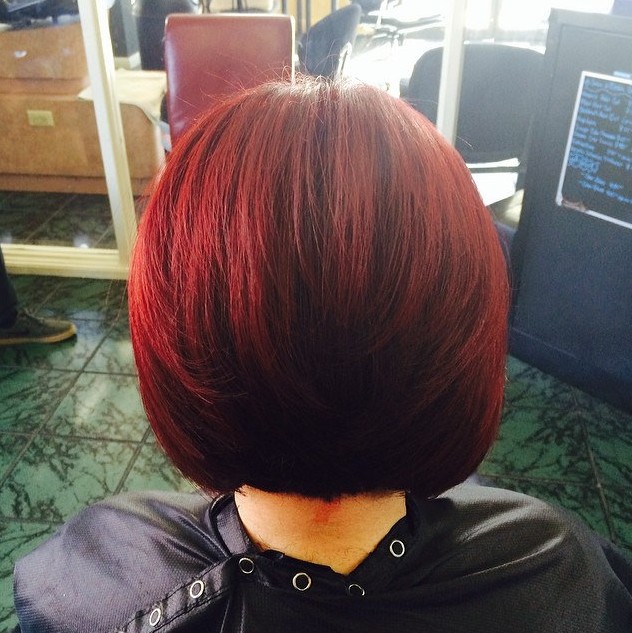 Back View of Red Bob Hairstyle /flickr