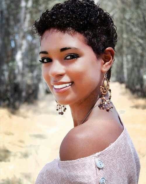 Short Pixie Haircut for Curly Hair - Hairstyles for Black Women
