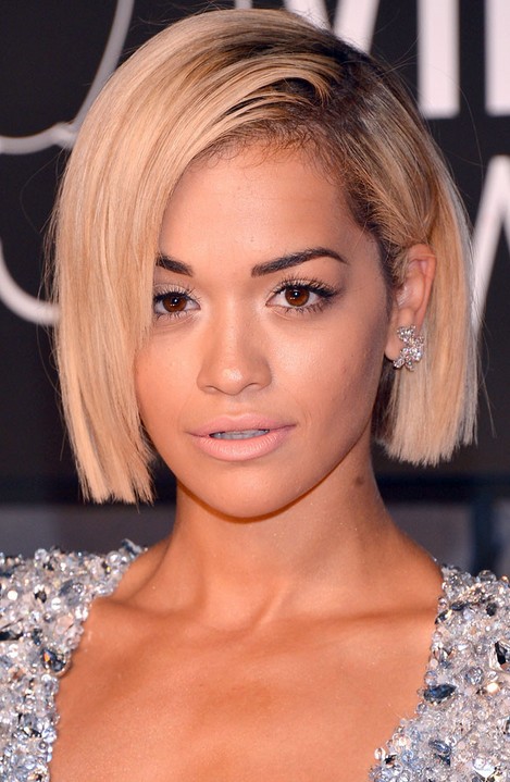 Rita Ora Short Hairstyles – Smooth blunt Bob Cut for 2015