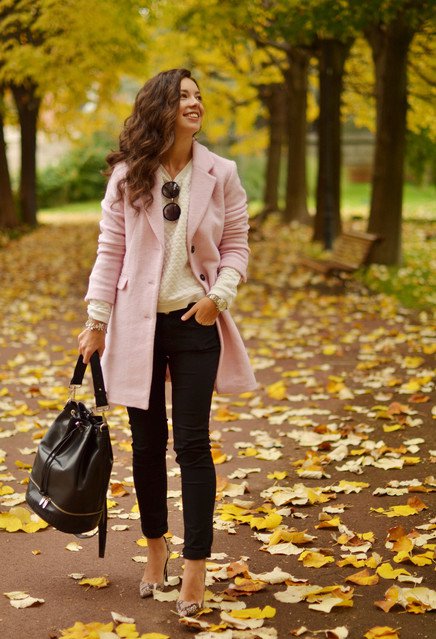 baby pink winter coat