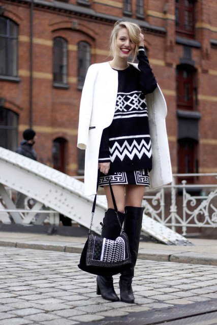 Beautiful Black and White Outfit Idea for 2015