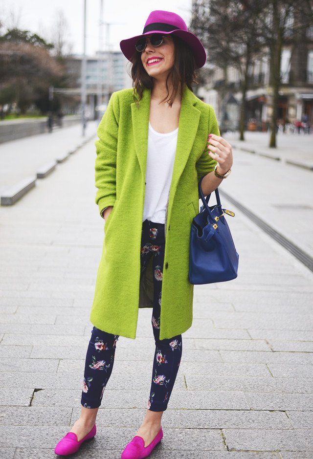 outfit with green coat