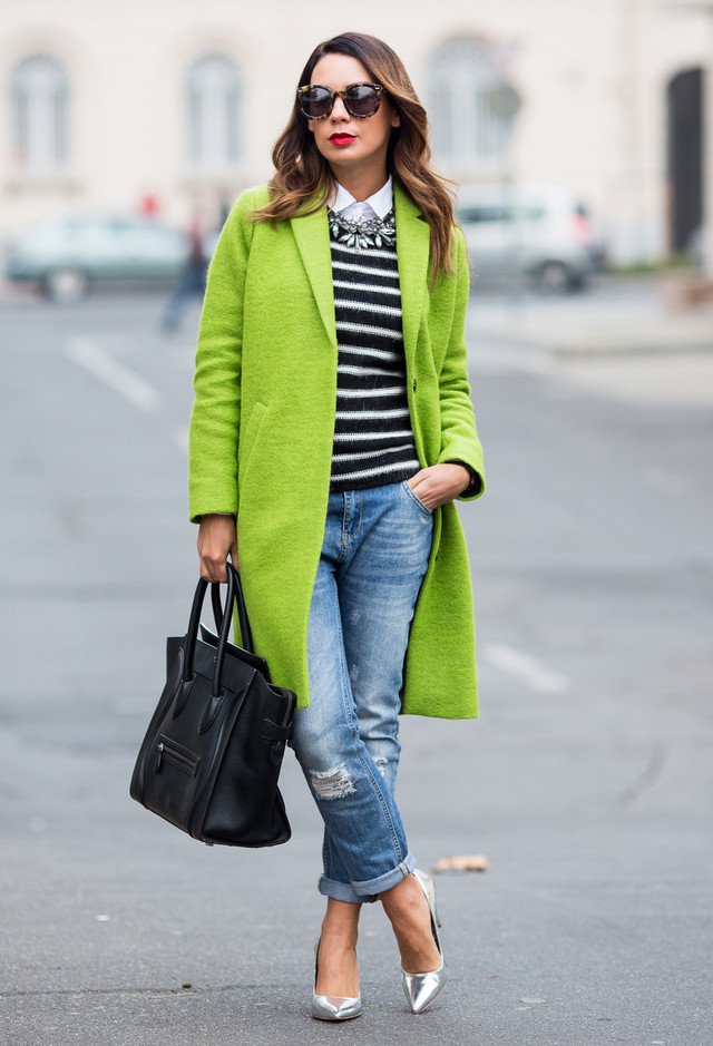 outfit with green coat