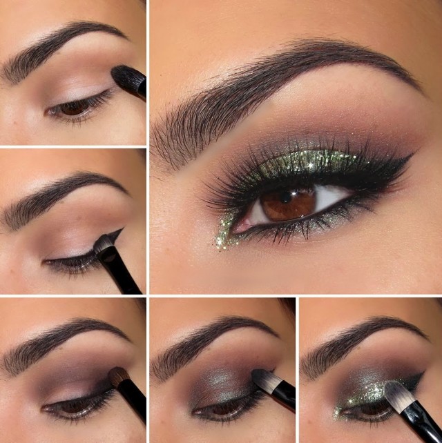 green shimmer eyeshadow