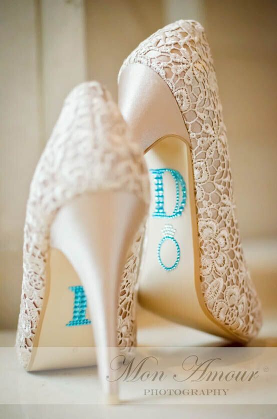 BLUE (I Do) Wedding Shoe Rhinestone Applique - DIY Heels Ideas