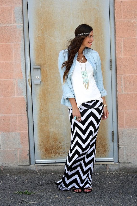 black and white maxi skirt ideas