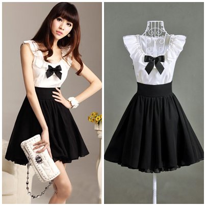 black and white party frock