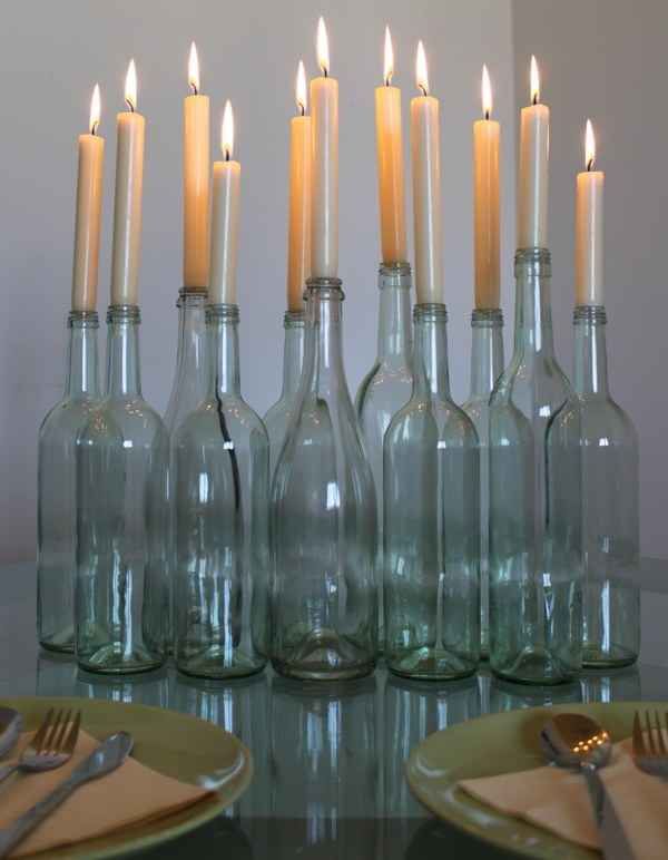 Modern Making Candle Holders Out Of Wine Bottles for Large Space