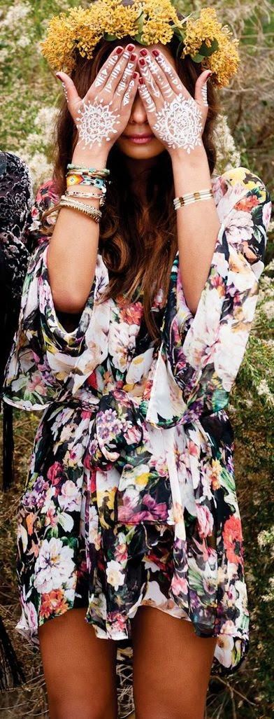 floral bohemian outfit