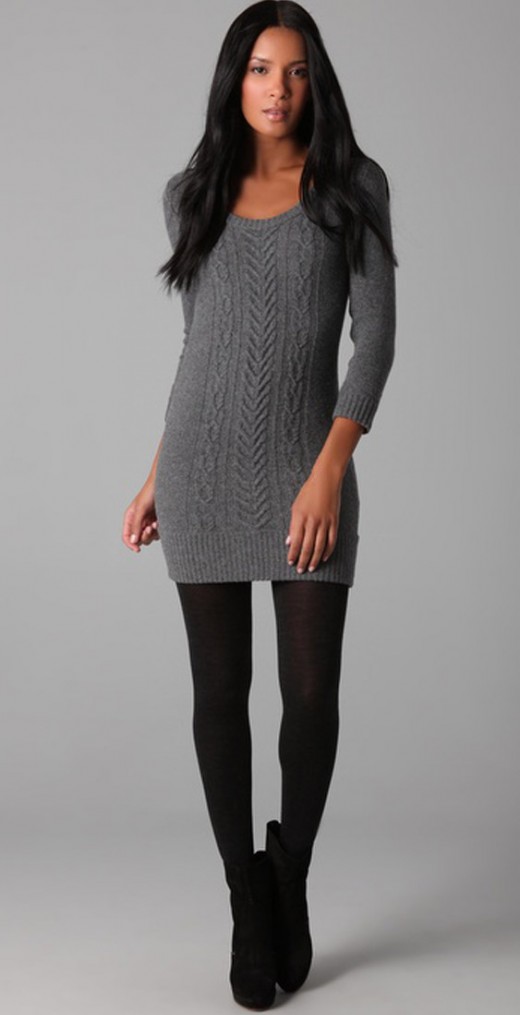 Leggings Or Tights With A Sweater Dress