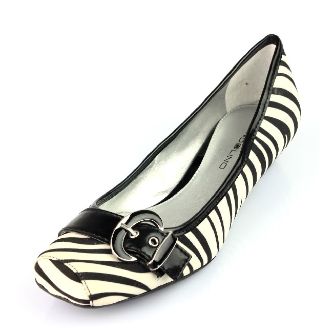 black and white animal print flats