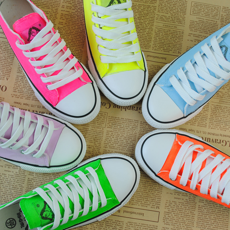 neon canvas shoes