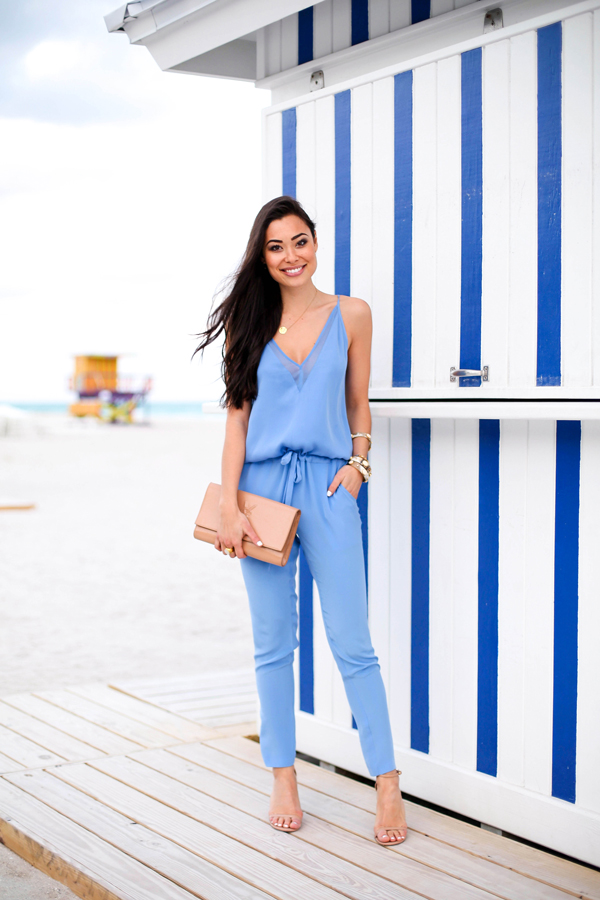 blue romper outfit