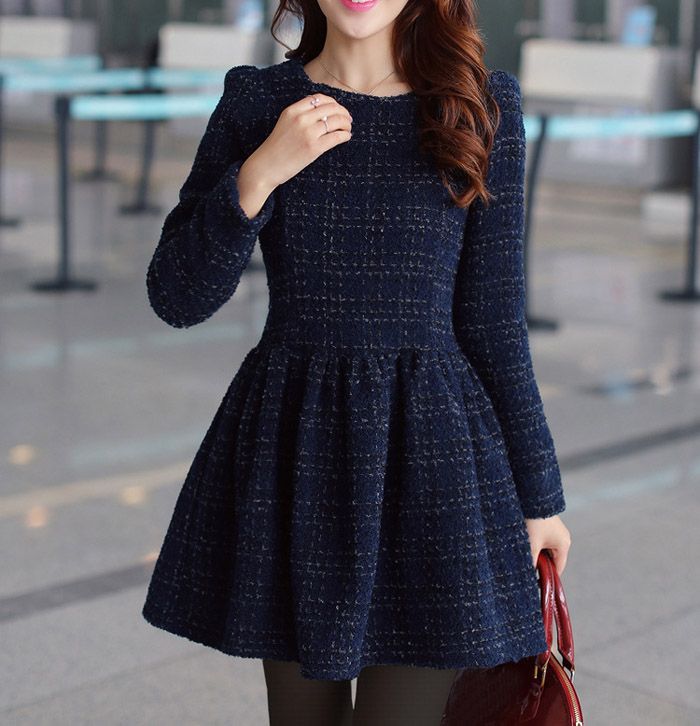 dark blue dress outfit