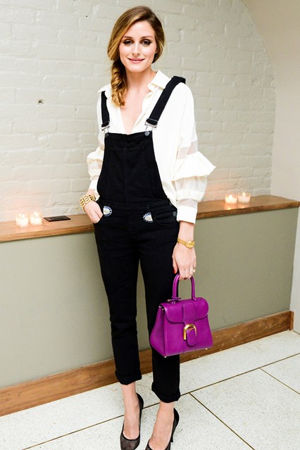 dungaree dress with white shirt