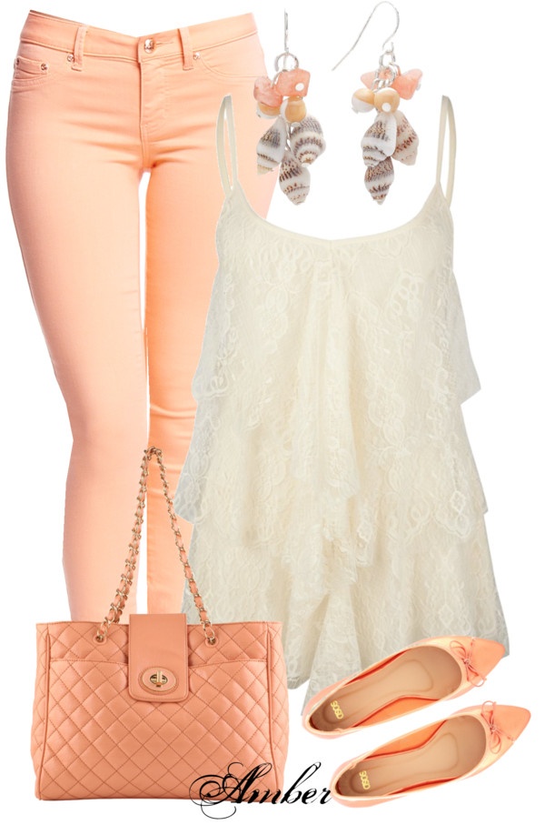 orange white outfit