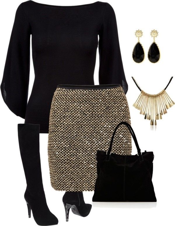 black and gold new years eve dress