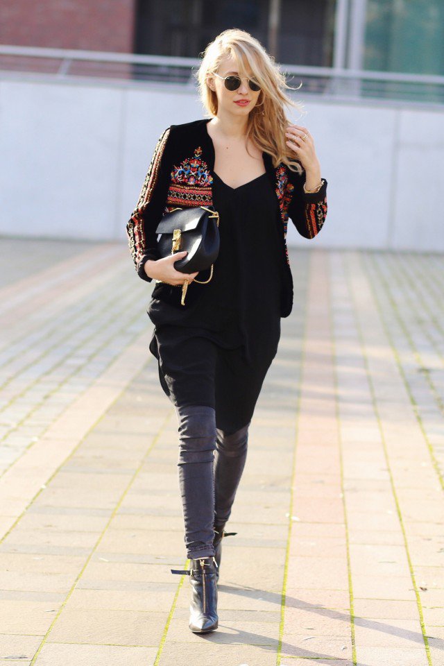 black velvet shirt outfit