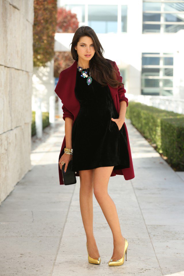 black velvet dress outfit