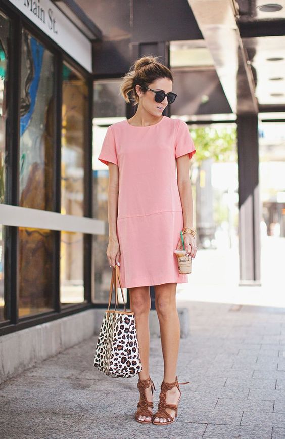 casual pink dress outfit