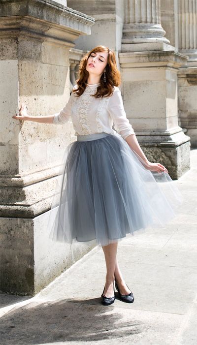 tulle skirt casual outfit