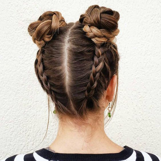 16 Super Cute Space Bun Hairstyles You Can Try This Year ...