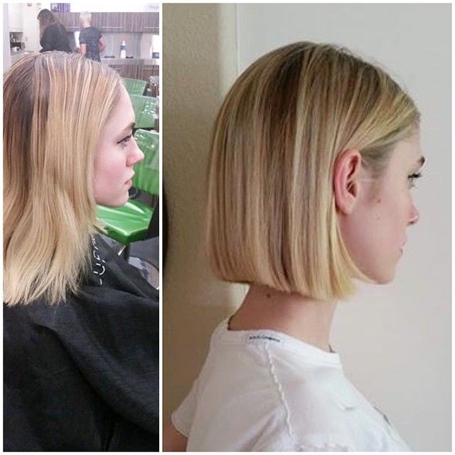 blunt razor cut bob