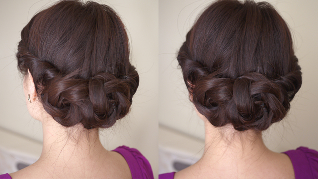 Graceful Twist & Braid Low Chignon for Wedding