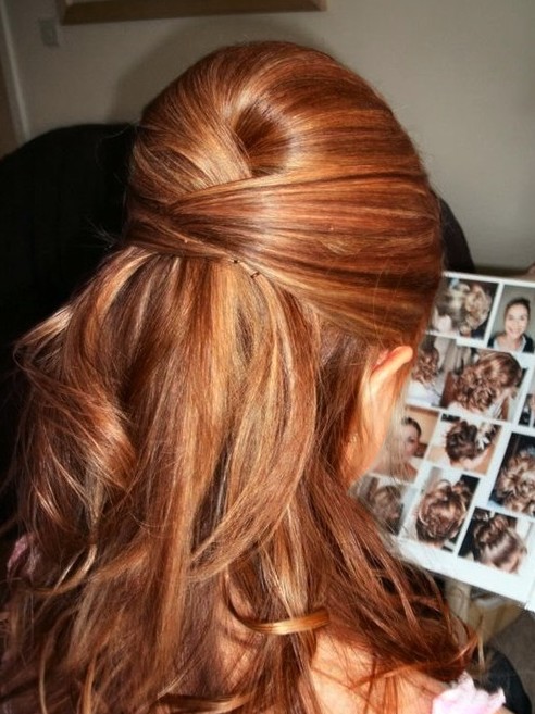 Highlighted Bouffant Half Up Half Down Hairstyle For Wedding Styles Weekly