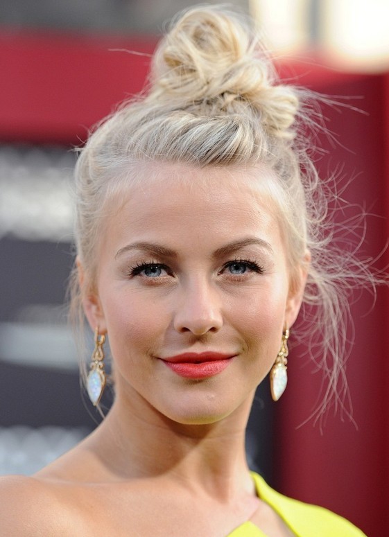 Julianne Hough Messy High Knot Updo