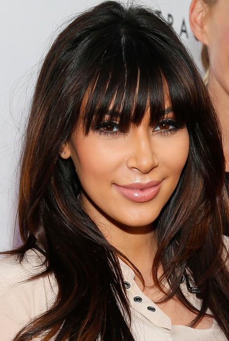 Kim Kardashian Long Straight Cut with Bangs