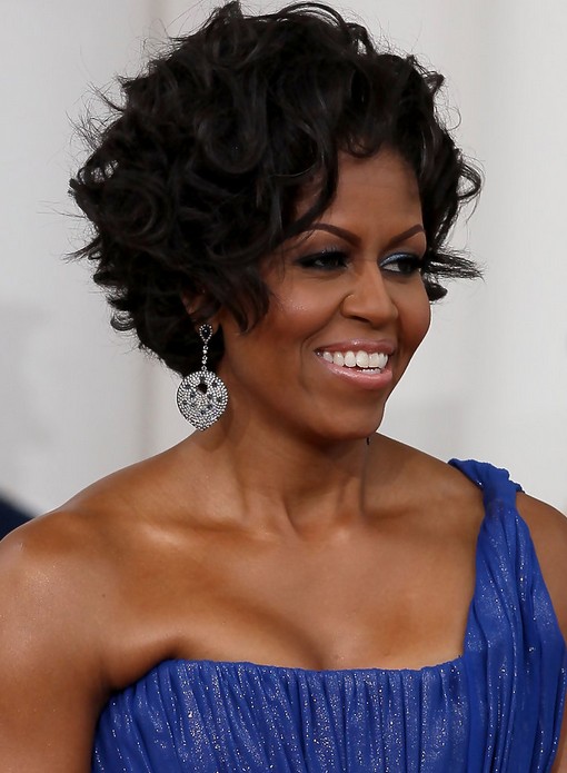 Michelle Obama Short Curly Hairstyles