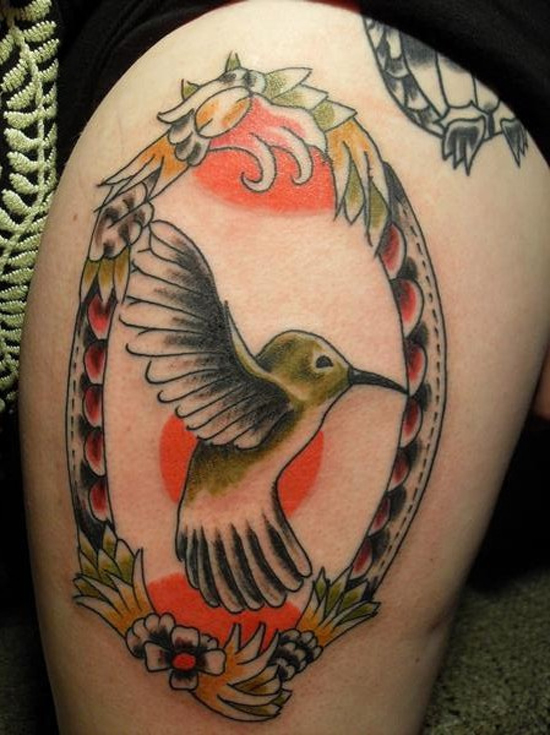 bird hip tattoos for women