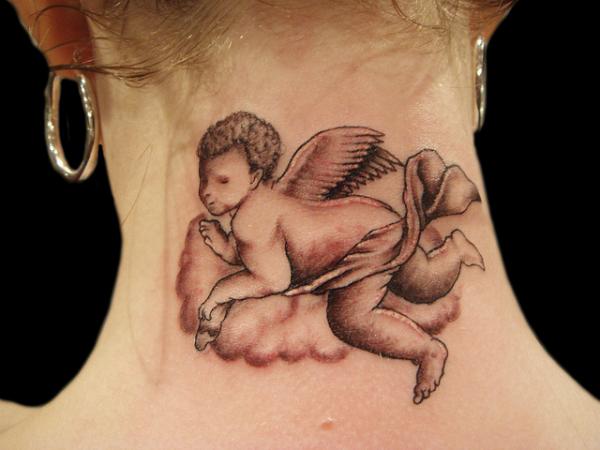 praying baby angel tattoo