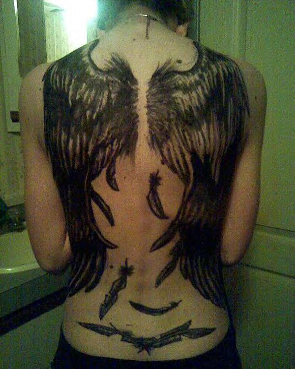 Fallen Angel Wings Tattoos