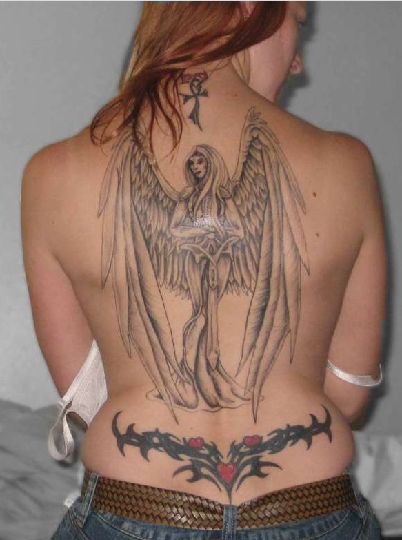 simple angel tattoos for women