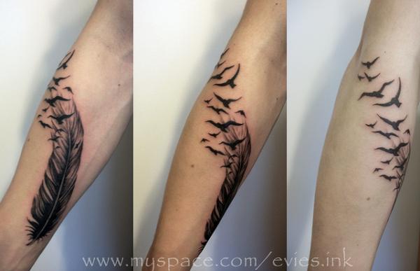 Flock of birds tattoo
