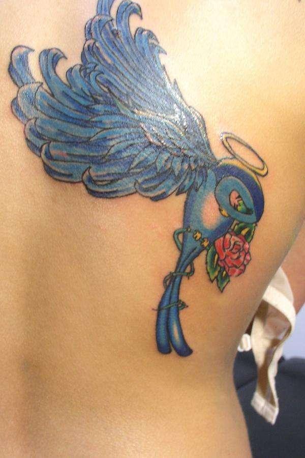 Blue bird tattoo