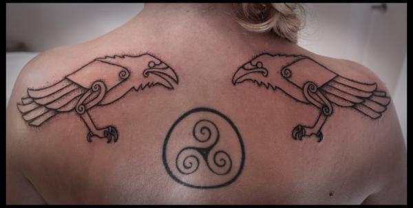 Nordic raven tattoo