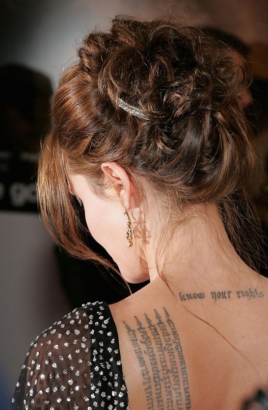 Angelina Jolie Bobby Pinned Updo Back View: Prom Hairstyles Ideas