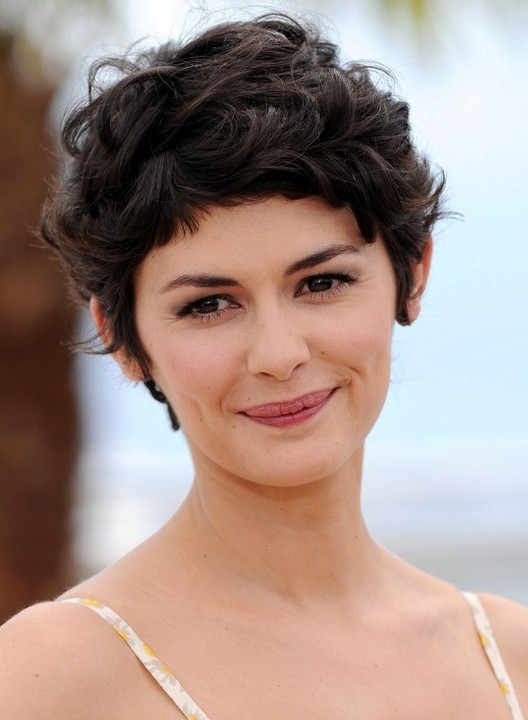 Audrey Tautou Choppy Short Messy Haircut with Curls | Styles Weekly